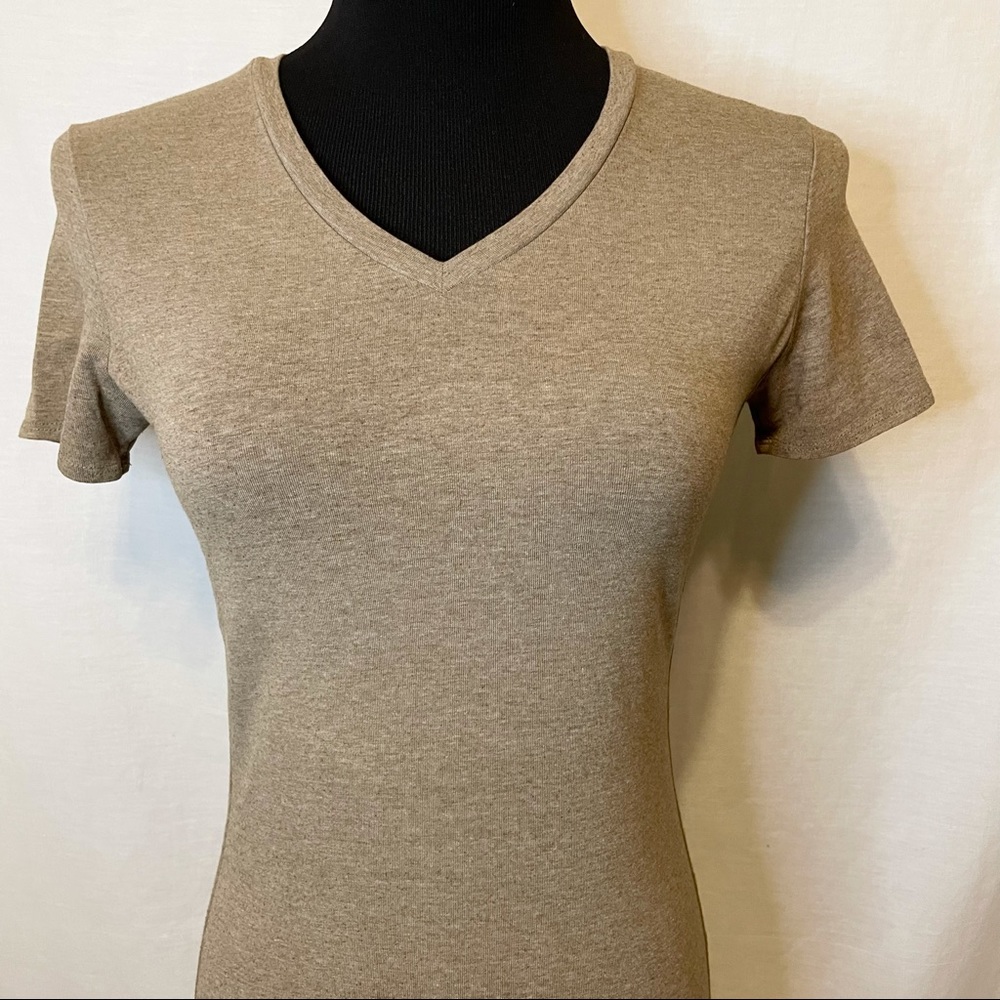 Calvin Klein Performance Brown V Neck T Shirt - XS - Picture 2 of 8